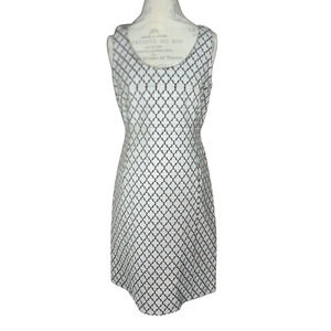 Tory Burch Dewey Dress Womens 8 NEW A Line Brown Geometric Print Sleeveless